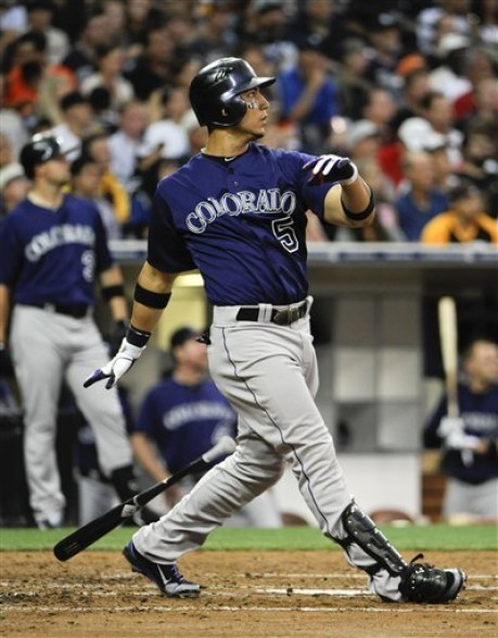 Carlos Gonzalez missed Wednesday’s game after swallowing his chewing tobacco