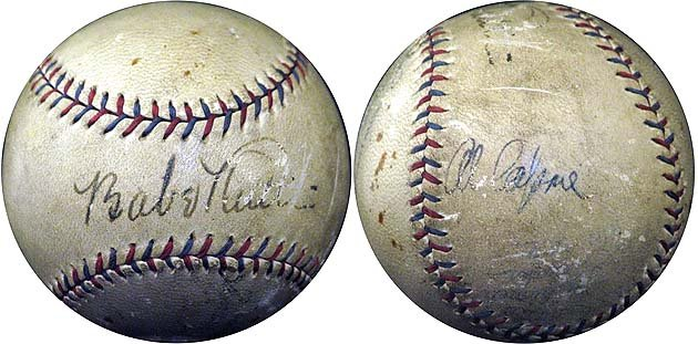 Ruth, Capone signed ball for sale
