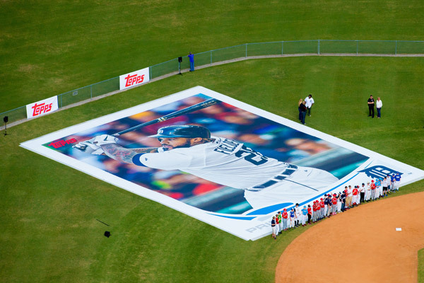 Topps unveils world's largest baseball card of Prince Fielder 