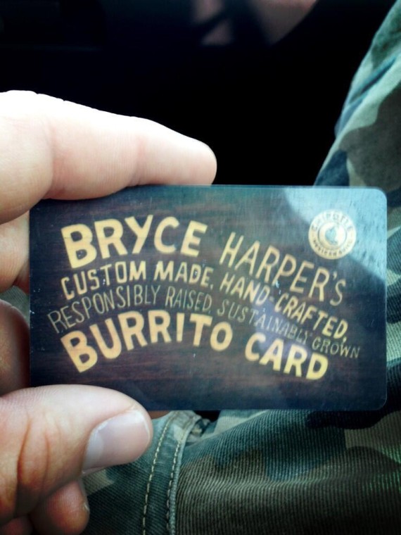 Bryce Harper Gets Free Chipotle Burritos for Life