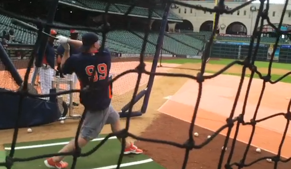 J.J. Watt Hit Five Home Runs During Batting Practice with the Houston Astros [Video]
