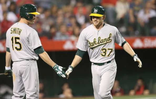 Moss’ HR, 5 RBIs power A’s to 11-5 win over Angels