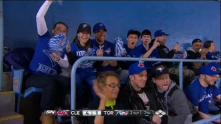Two Blue Jays fans get a little “Friendly” in stands at opener (Video)