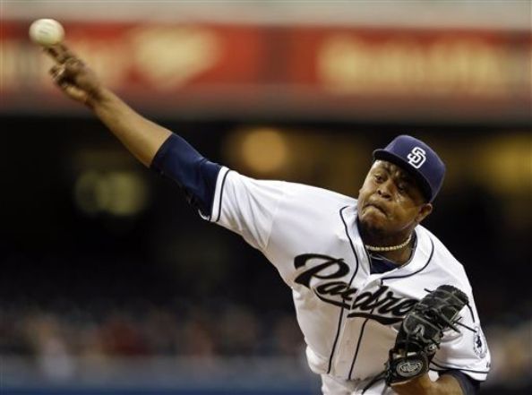 Volquez works 7 innings as Padres top Brewers 2-1