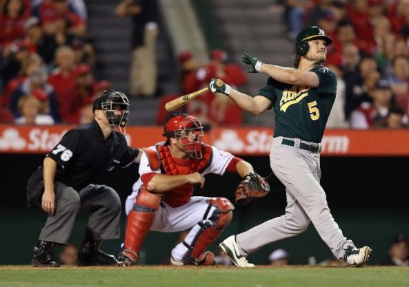 Jaso’s pinch HR paces A’s to 9-5 win over Angels
