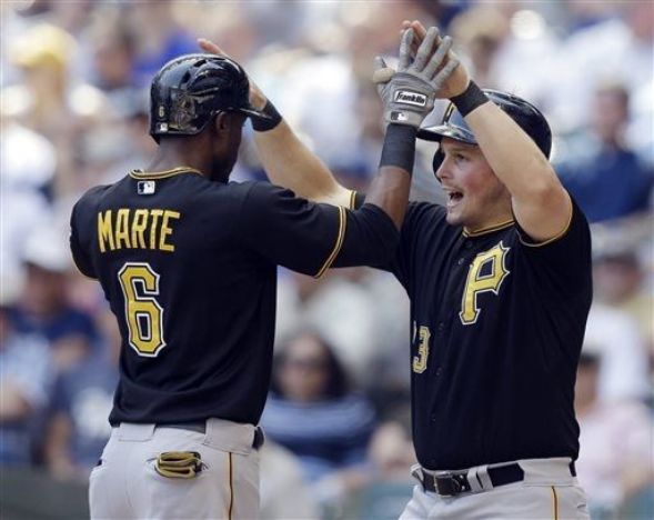 Starling Marte's game tying two-run homer vs Brewers (Video)