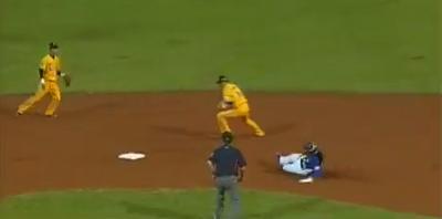 Manny Ramirez slides into first-and-a-half base (Video)