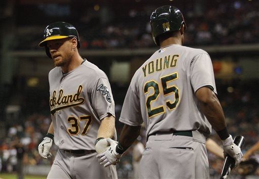 A's offense breaks out in 11-5 rout of Astros