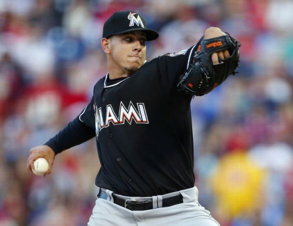 Fernandez dazzles in first win; Marlins one-hit Phillies