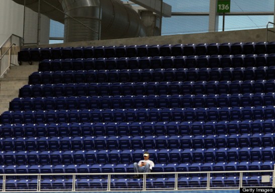 Marlins closing upper deck of mostly empty new stadium