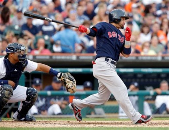 Victorino drives in 5, Red Sox beat Tigers 10-6