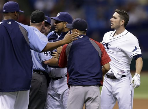 Benches clear after Lackey drills Joyce in back (Video)
