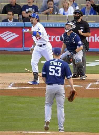 Adrian Gonzalez's solo homer vs Padres (Video)