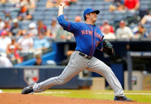 Harvey leads Mets to 4-3 win over Braves in DH opener
