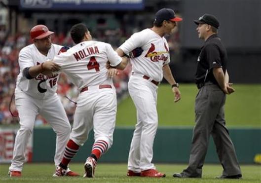 Yadier Molina suspended, fined after ejection