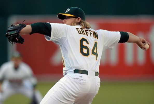Griffin, Balfour combine as A's blank Red Sox, 3-0