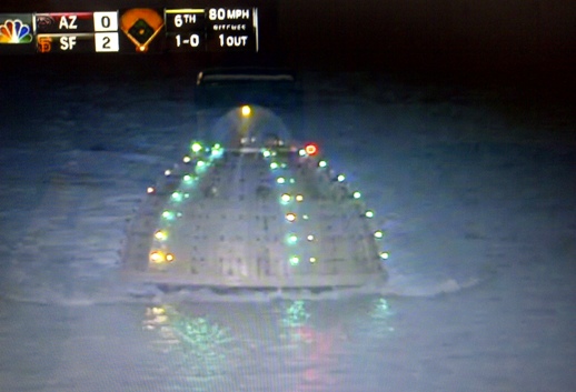 Floating UFO in McCovey Cove (Video)