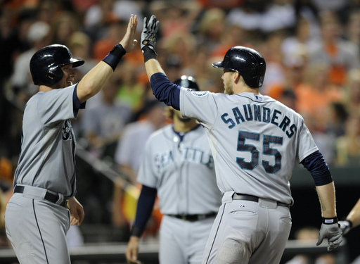 Saunders hits 2 HRs as Mariners beat Orioles 8-4
