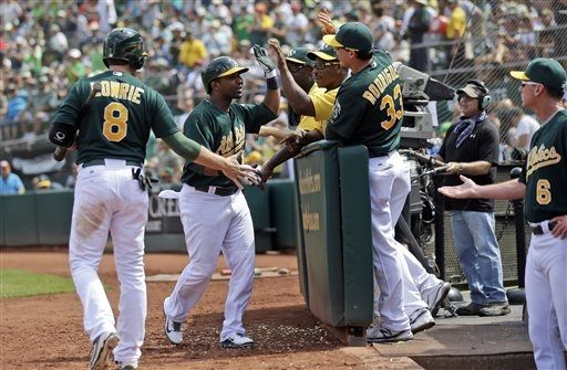 Young, Callaspo homer as A's beat Indians 7-3