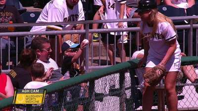 Young Pirates fan receives souvenir ball, throws it back on the field (Video)