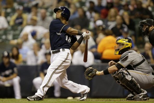 A's acquire Khris Davis from Brewers for a pair of prospects