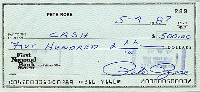 Four Pete Rose gambling checks to be auctioned