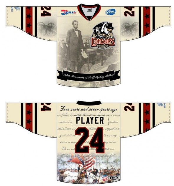 ECHL Team to wear Gettysburg Address jerseys
