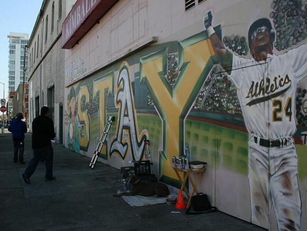 A’s fans paint mural urging team to stay in Oakland