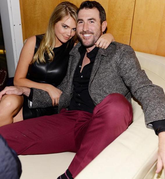 Kate Upton gets cozy with Justin Verlander at GQ Super Bowl party