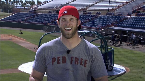 Bryce Harper Wears ‘PED Free’ Shirt To Nationals’ Spring Training (Pic)