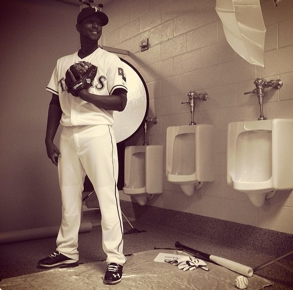 Texas Rangers Had their Official Player Photos Taken by the Urinals