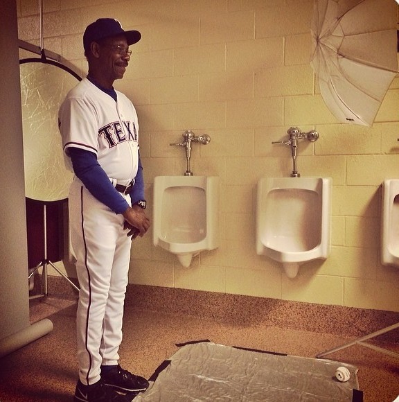 Texas Rangers Had their Official Player Photos Taken by the Urinals
