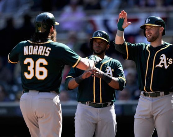 Norris, Athletics top Twins 7-4 in 11th inning
