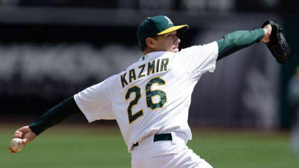 Scott Kazmir leads A's past Indians in 1st game of doubleheader
