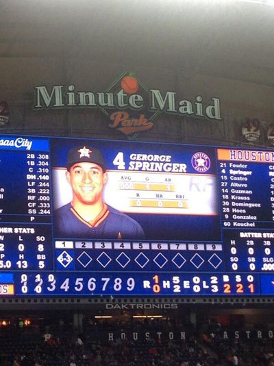  Astros spell George Springer name wrong on scoreboard