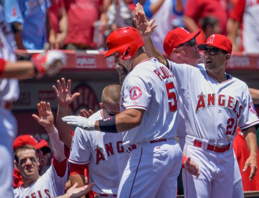 Pujols hits 2 homers to help Angels beat Rays 6-2