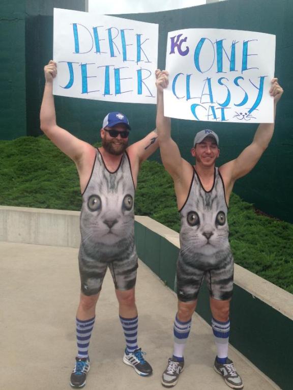 Royals fans in cat suit onesies honor Derek Jeter, are fashion heroes