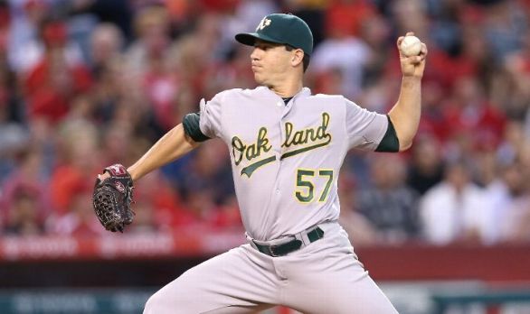 A's avoid sweep with 7-1 win over Angels