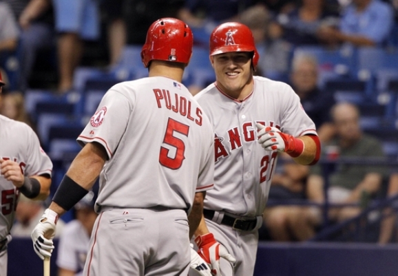 Trout and Hamilton homer, Angels beat Rays 5-3