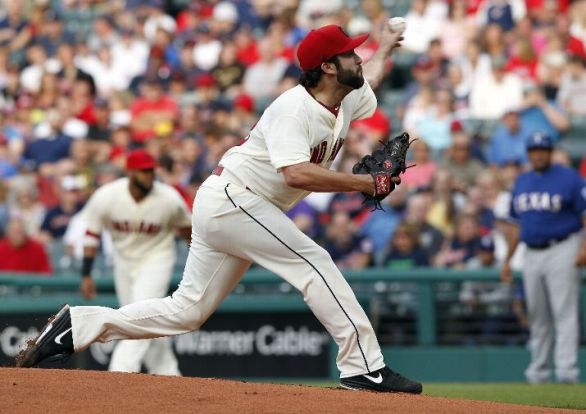 Indians pitch way back to .500, blank Rangers 2-0