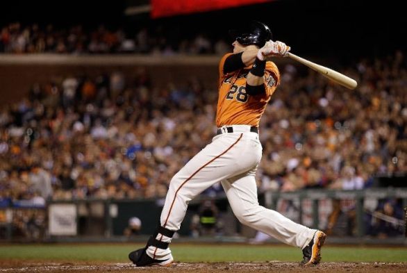 Buster Posey's two-run triple vs Brewers (Video)