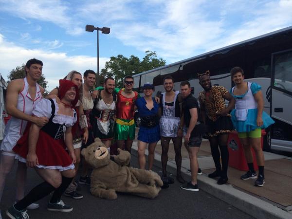 Marlins' annual rookie dress up had a female costume theme this year