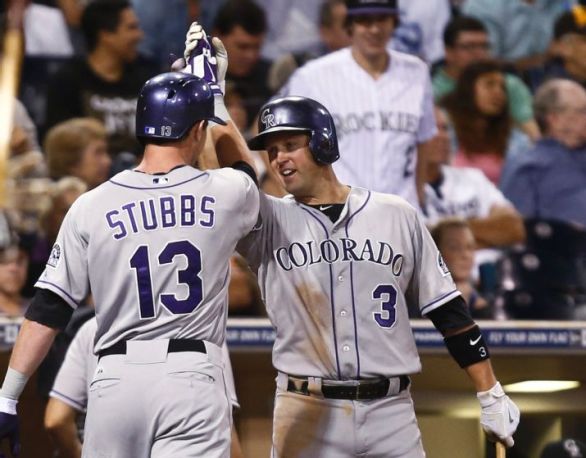 Stubbs' HR, Barnes' catch lift Rockies over Padres
