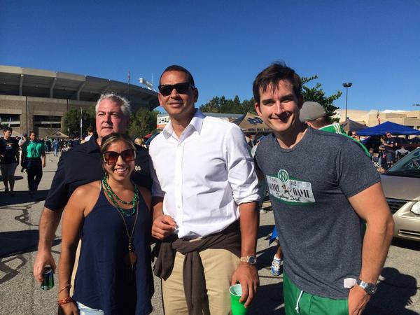 Alex Rodriguez was tailgating at the Notre Dame-Michigan game