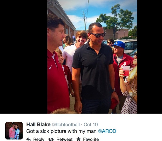 A-Rod’s continues his College Football tour in Alabama