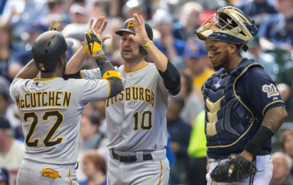 McCutchen returns to lineup, homers as Pirates rout Brewers 10-2