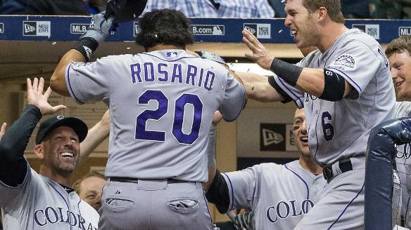 Rosario's pinch homer lifts Rockies over Brewers in 10