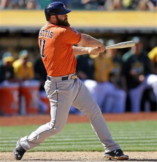 Gattis, Astros rally in 9th, sweep 3-game set from A's