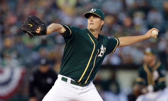 Pomeranz pitches A's past Mariners 12-0
