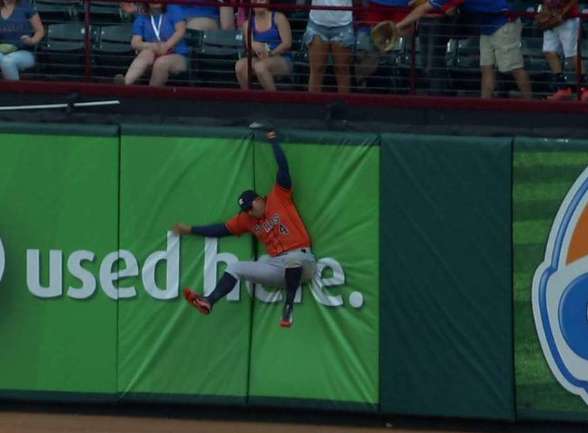 Springer's leaping catch, Conger's two-run homer lift Astros